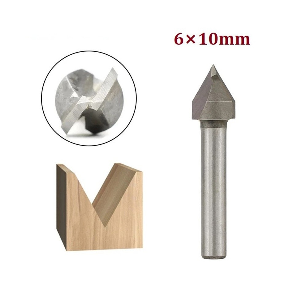 V Shape Router Bit Engraving Router Bit For Woodworking Projects 6mm ...