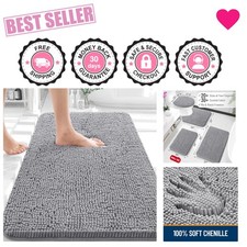 Bathroom Rugs 30x20, Extra Soft Absorbent Chenille Bath Rugs, Rubber Backing ...