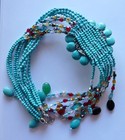 Necklace Joan Rivers Faux Turquoise Large Flowers Dangles  Vintage — photo 5