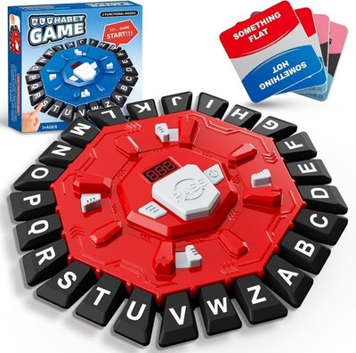 Wortspiel,Brettspiele für Kinder und Erwachsene mit 2 Modi,24 Tasten Buchstaben