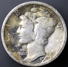 1917-P 10C Mercury Dime TONED - video - VG (#8223)