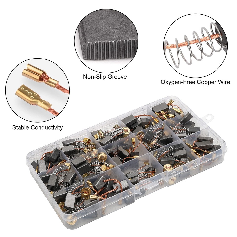 Motor Graphite 105x 15 Sizes Electric Motor Graphite Carbon Brushes Accessories For ...