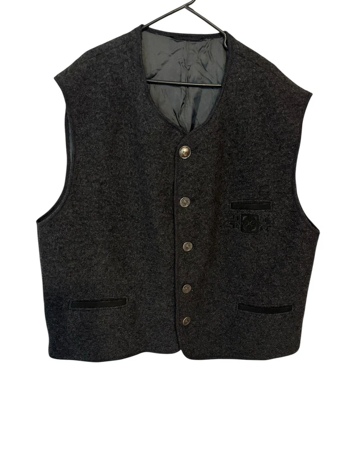 Chaleco de Lana Trachten Landhaus Mode Vintage Alemán Caza Octubre Fiesta Botones 62. Foto 2 de 4