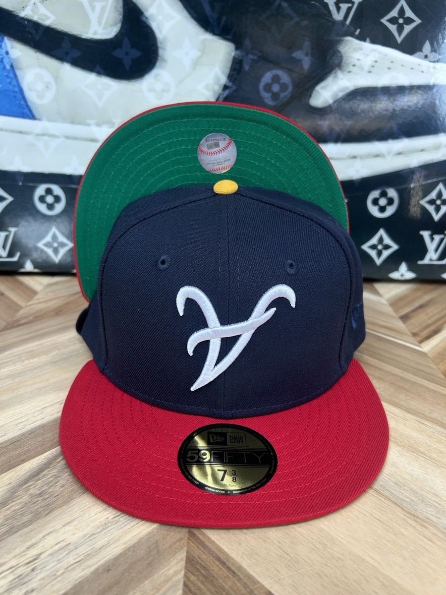 激レア！THE CAP × New Era® UPSIDE DOWN 7 3/8 New Era Upside Down Logo Atlanta Braves Fitted Rare 7 3/8