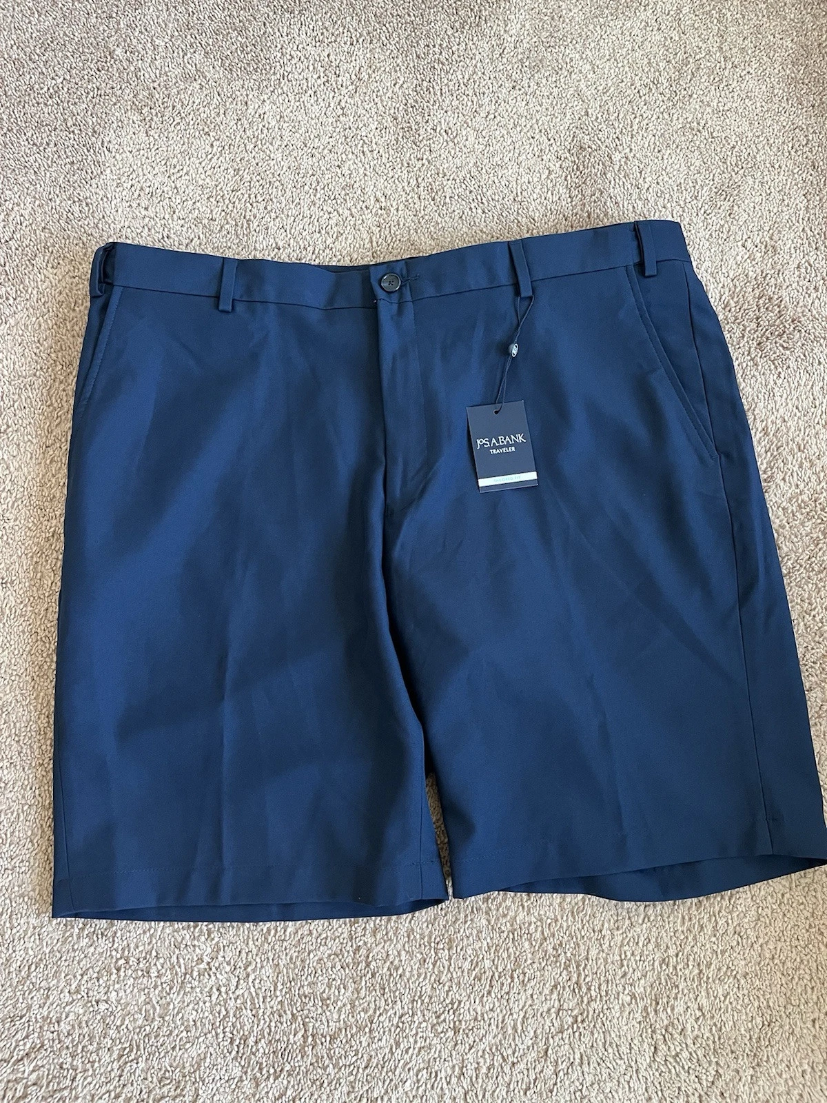 NWT Joseph A Bank Mens Shorts Performance Traveler 40R NEW $50 Blue Golf 9.5"
