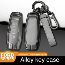 Leather Key Fob Cover Case F150 Fusion Explorer Edge Mustang 2015-2018
