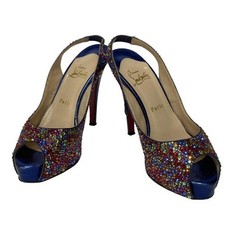 CHRISTIAN LOUBOUTIN Pumps Heel Sandal Multicolor Leather Pin EU:36 Shoes