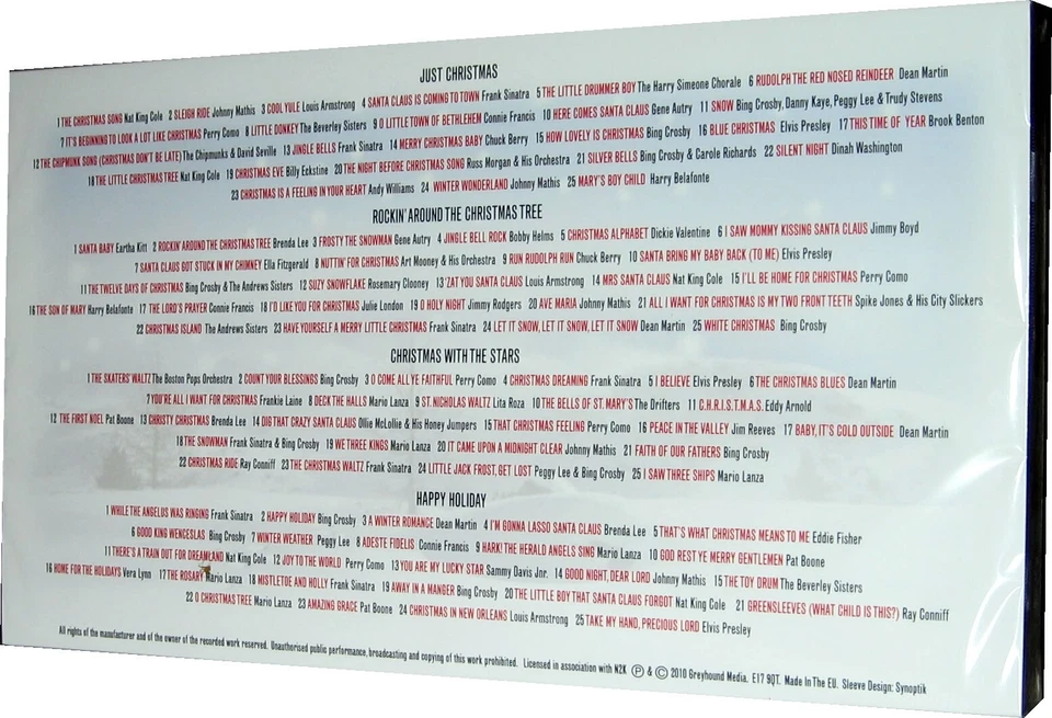 Traditional Christmas Music Collection 4 CDs 100 Classic Xmas Songs New Sealed - Image 2 of 2