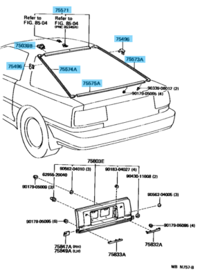 TOYOTA SUPRA JZA70 MK3 86-92 Genuine Rear Glass Windshield Molding