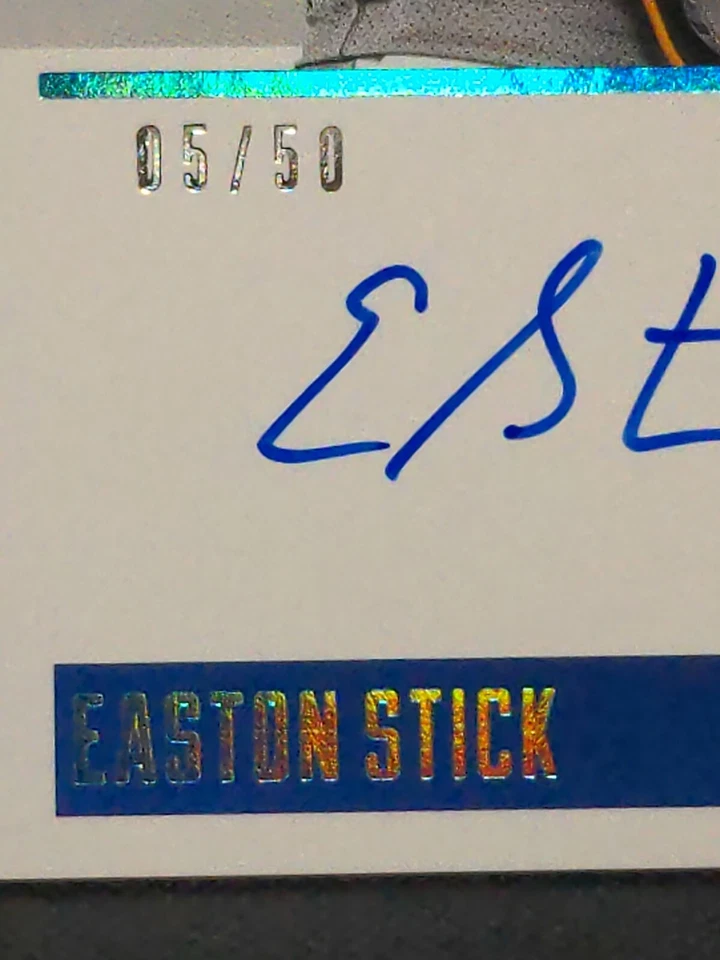 2019 Panini Encased Endorsements Sapphire 05/50 Easton Stick #RE-EST Rookie Auto - Image 3 of 3