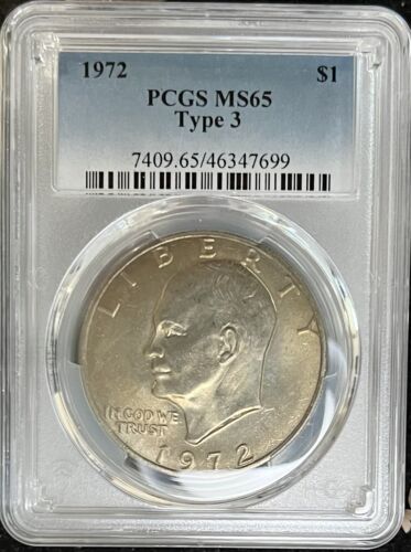 1972-P Type 3 PCGS MS65 Eisenhower Ike Dollar - Picture 1 of 2