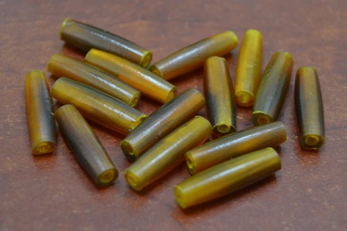 100 PCS AMBER BUFFALO HORN TUBE HAIR PIPE CHOKER BEADS 1"