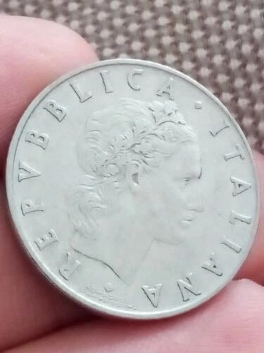 Coin, Italy, 50 Lire, 1954, Rome, Stainless Steel, KM# 95.1 T1 - Image 2 of 2