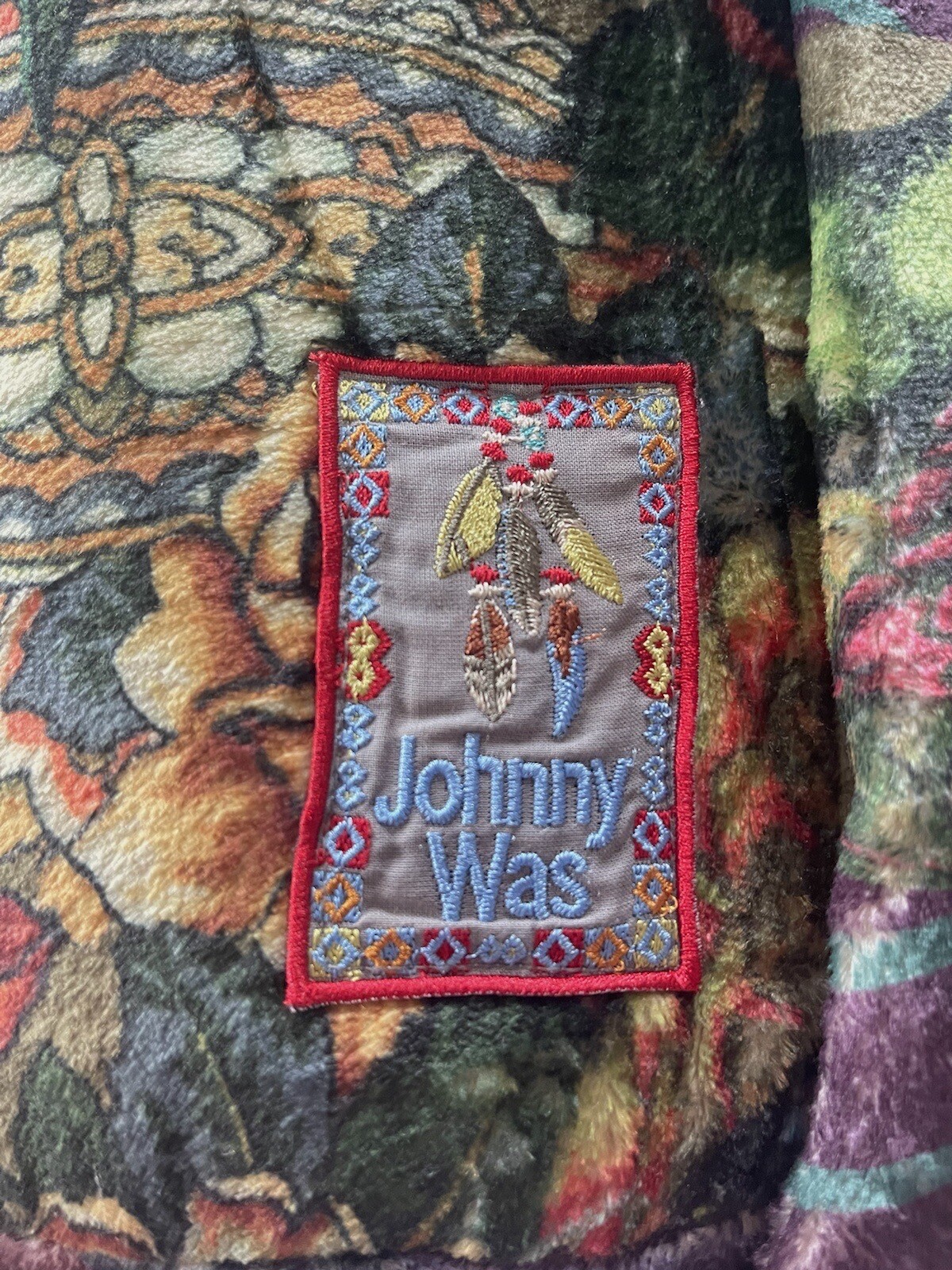 Johnny Was " IMAGINATION " Cozy Reversible Sherpa Throw Blanket