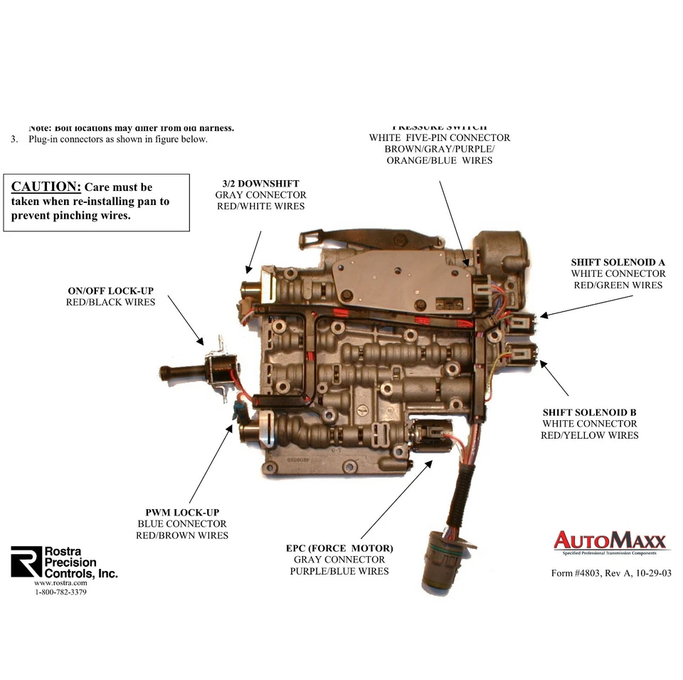 Chicote de fios interno 4L60E 4L65E 2003-06 ADEQUADO PARA CHEVY GMC PONTIAC da Rostra - Imagem 3 de 3