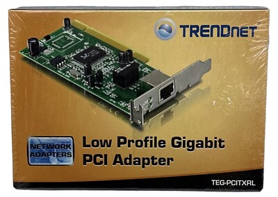 TRENDnet TEG-PCITXRL Low Profile Gigabit PCI Adapter New Sealed in Box