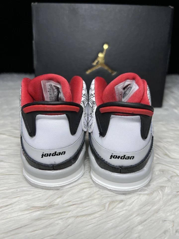 NUEVO Nike Air Jordan Dub Zero Retro Negro Rojo CRIADO 1 Bebé 4 Niño Zapatilla talla 8C Foto 3 de 4