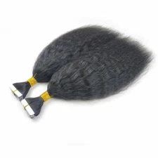 Kinky Straight Tape in Human Hair Extension Brazilian Skin Weft Tape Hair 40Pcs