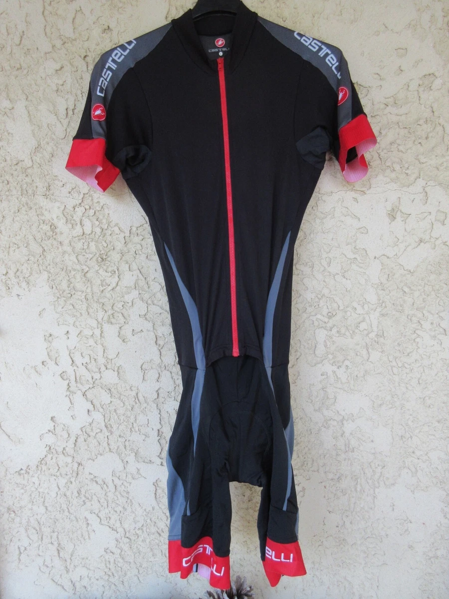 Maillot int gral Combi Cuissard cycliste CASTELLI noir rouge