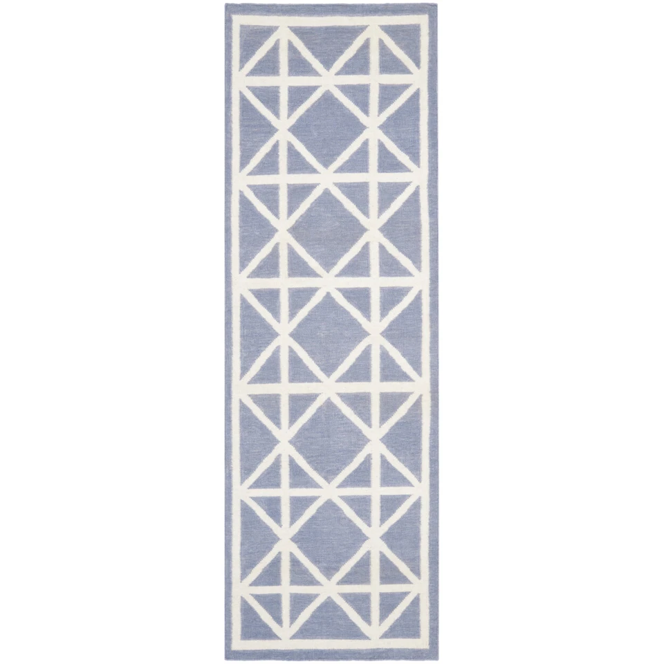 SAFAVIEH Dhurries DHU558B Handwoven Purple / Ivory Rug - Image 3 of 4