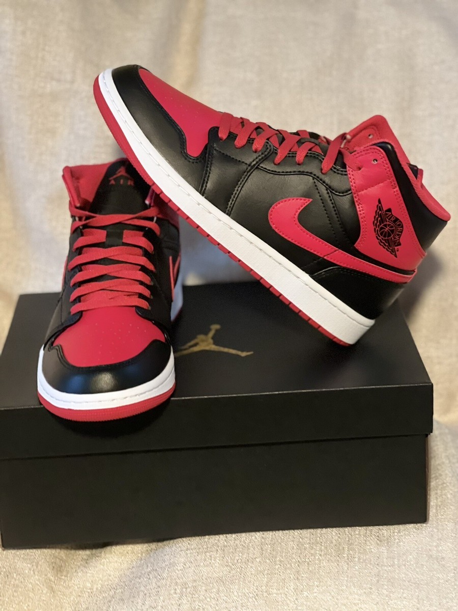 28cm Air Jordan 1 Mid ブラック/レッド 10 エア ジョーダン 1 ナイキ エアジョーダン ミッド NIKE AIR