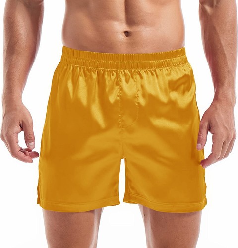 Men Satin Short Pant Sleepwear Lounge Underwear Silk Boxer Bottom Sleep Pajama - Picture 37 of 38