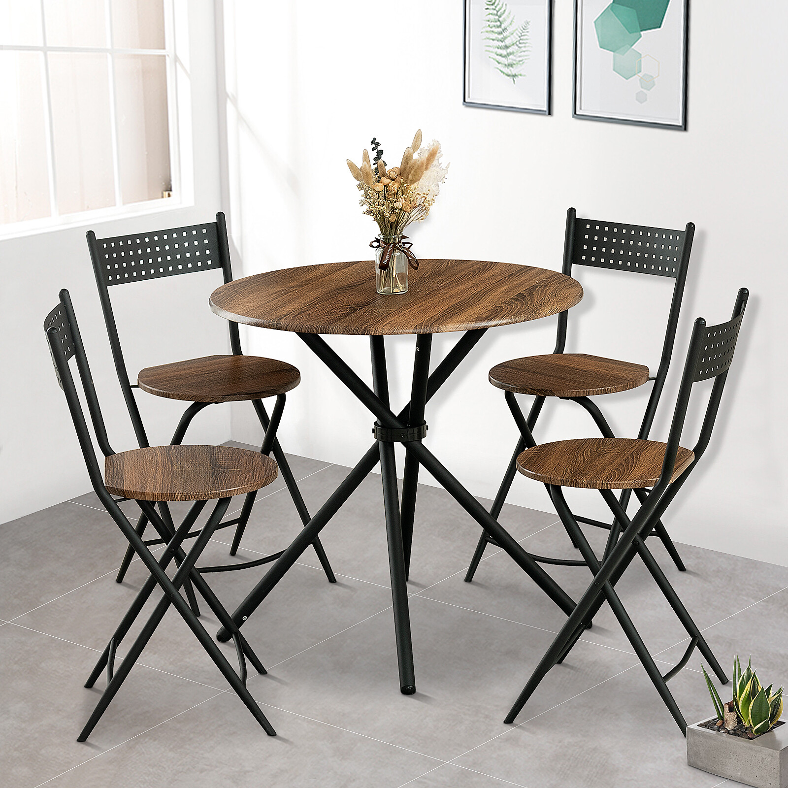 foldable dining table and chairs set