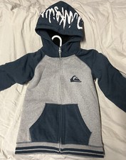 Boys Med. Quicksilver Zip Hoodie Jacket Fleece Lined