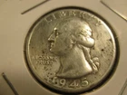 1945-P Washington 90% Silver Quarter .25c