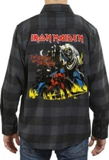 IRON MAIDEN BEATS Heavy Metal Band Men's Plaid Flannel (Multiple Variations)