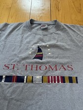 Vintage St.Thomas Thrashed Logo T Shirt SINGLE STITCH Made In USA Men L 90s DAD