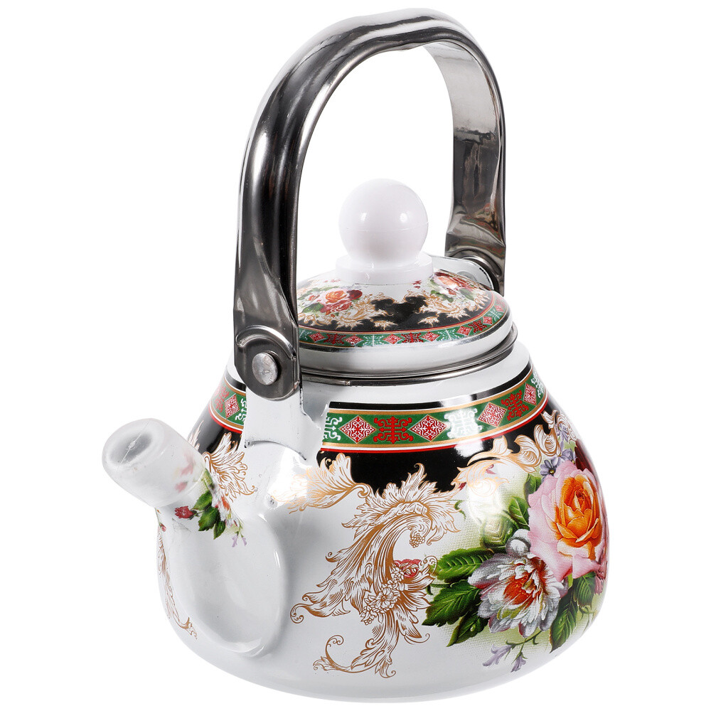 Enamel Kettle Floral Pattern Tea Kettle Stovetop Decorative Teapot Tea