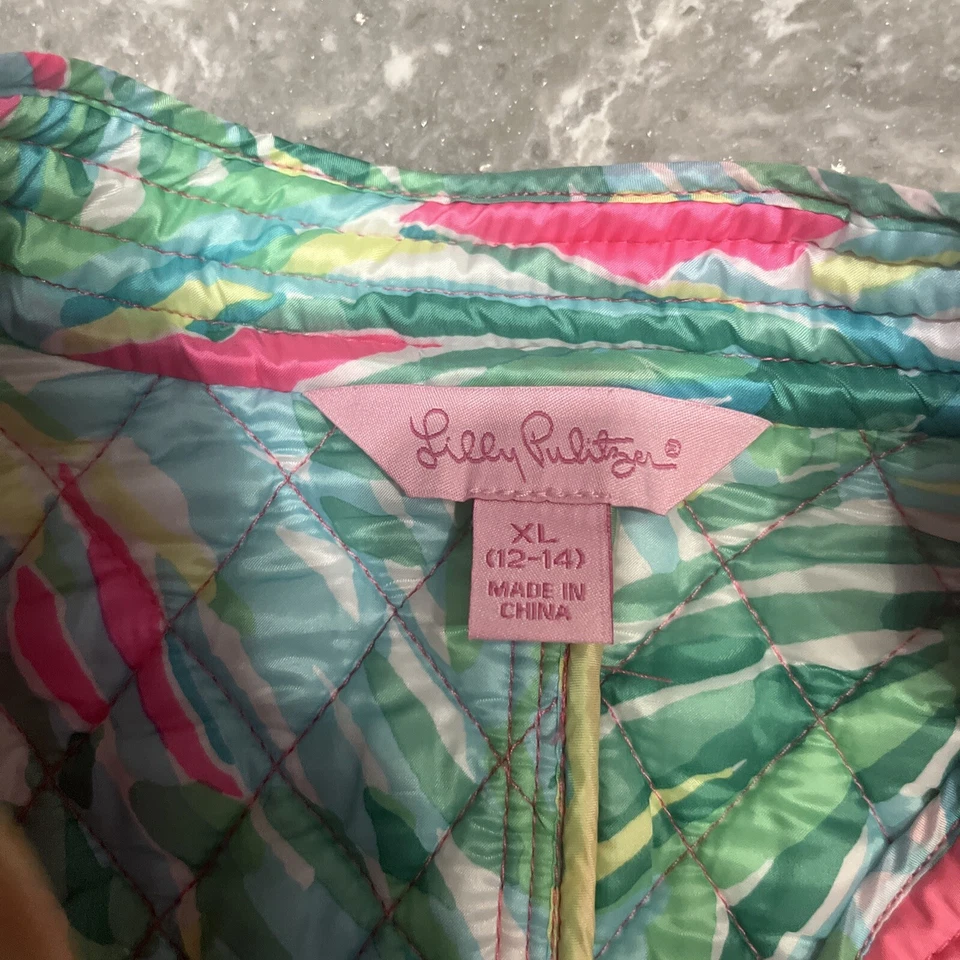 Chaleco acolchado floral rosa Lilly Pulitzer XL (12-14) para niños niñas Foto 3 de 4