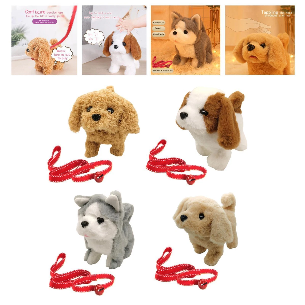 Electronic Pet Plush Dog Walking Cute Simulation Funny Interactive Toy for