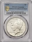 1934 P Peace Dollar Silver Coin - PCGS AU Detail