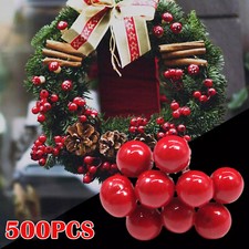 500PCS Artificial Berry Stems Fake Flower Berries Holly Christmas Tree Decor DIY