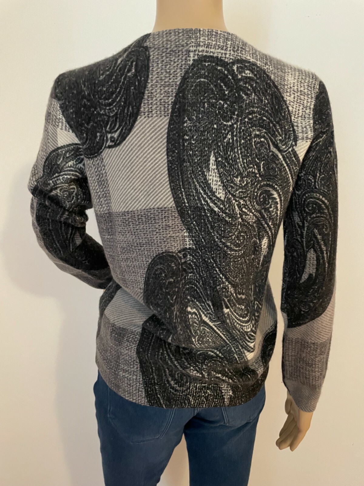 TALBOTS 100% Cashmere patterned crewneck sweater - image 3