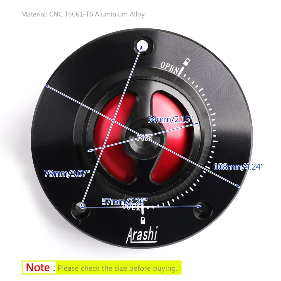 CNC KEYLESS Fuel Cover Gas Tank Cap RD Fit for Suzuki SV 650 1000 S 2003-2018 CA Foto 2 de 4