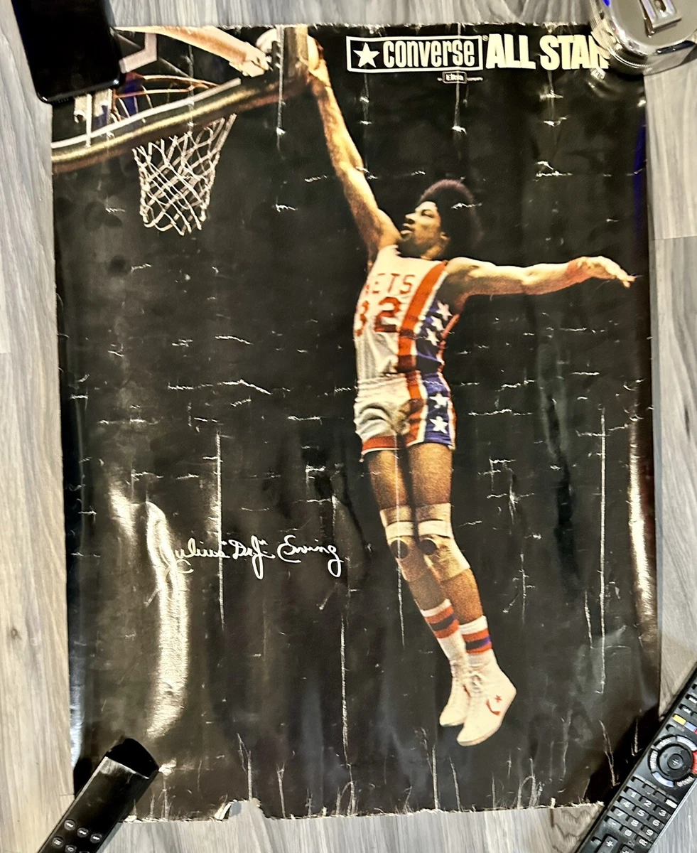 OLD STOCK Converse Poster Dr Erving NY Nets ABA | eBay