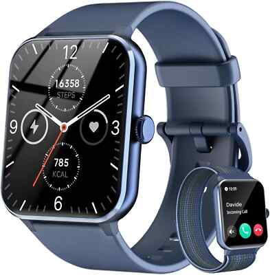 Women Men Smart Watch Fitness Bluetooth Call Watch for Android iPhone Samsung.