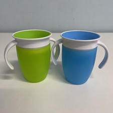 Munchkin Miracle 360 Trainer Cup Green/Blue 7 Oz 2-pack RETURN Excellent