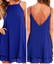 Lulus Sights and Sounds Royal Blue Swing Dress size L