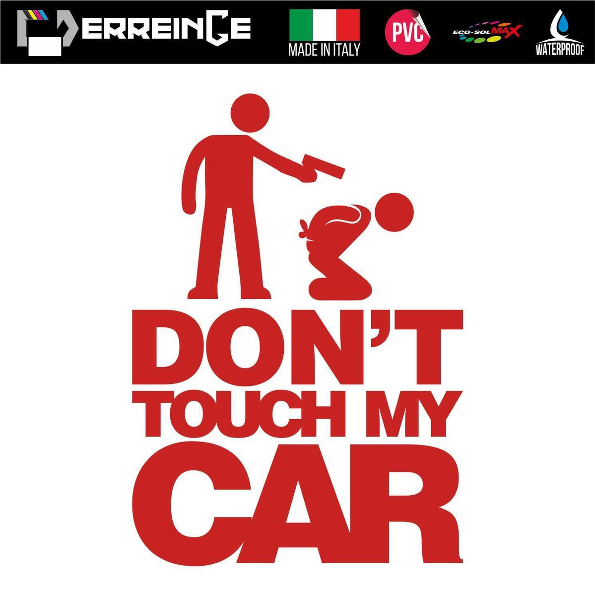 ERREINGE Sticker compatibile per CITROEN DON'T TOUCH MY DS3 DUB JDM TUNING ARGENTO Adesivo prespaziato in PVC per Auto Lunotto Finestrino - cm 35