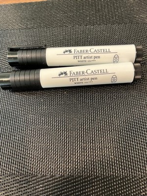 Lot Of 2-Faber Castell Pitt White 101 Artist Pen