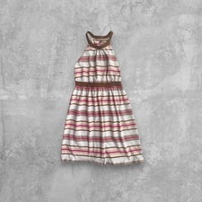 Tea Collection Girls Halter Neck Sundress Ivory White/Multicolor Stripe Size 8
