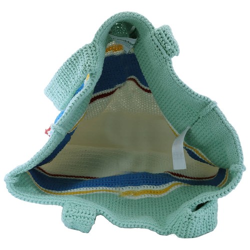 Casablanca Men's White / Blue Multi Crochet Shopper Bag APF24-BAG-104-0-WHITE / - Picture 4 of 4