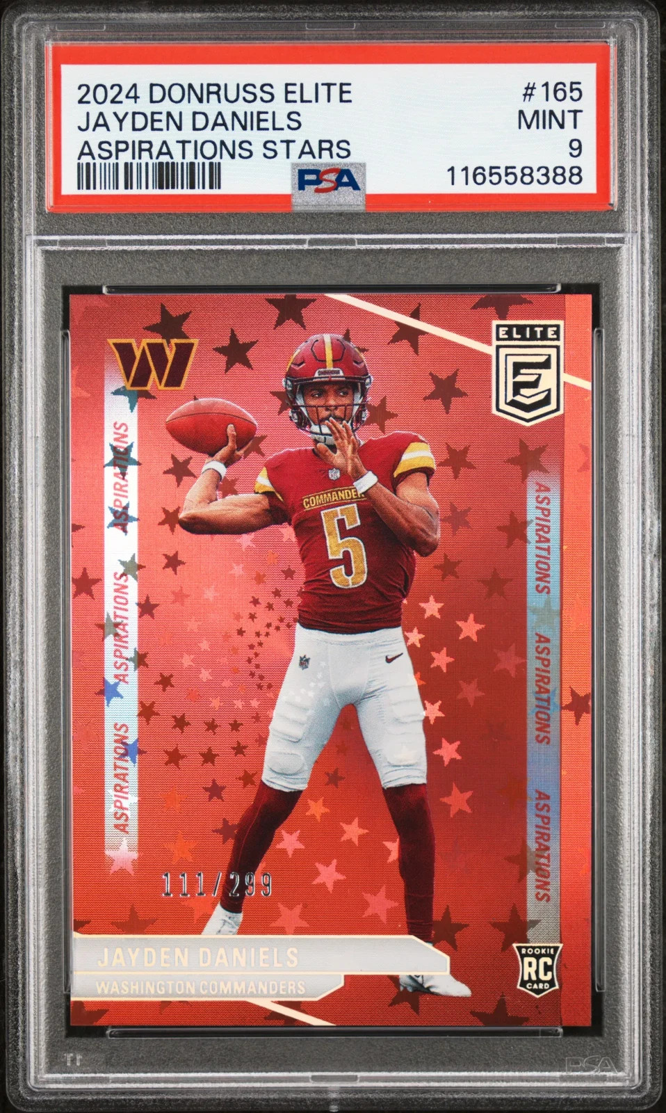 JAYDEN DANIELS 2024 Donruss Elite Rookie Rising Aspirations Stars /299 PSA 9