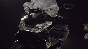 Honda 2015 PCX150 (WW150F). Black. Includes riding pants, jacket, and helmet.