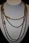 Vntg Napier Gold Silver Tone Oval Bead Beaded 82” Long Costume Jewelry Necklace