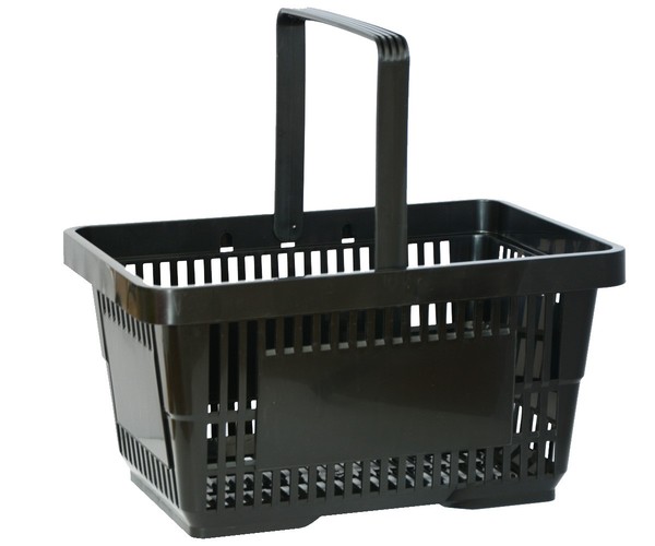 Einkaufskorb Tragekorb Verkaufskorb Mit Griff Schwarz 22L Max 30Kg Shoppingkorb-image